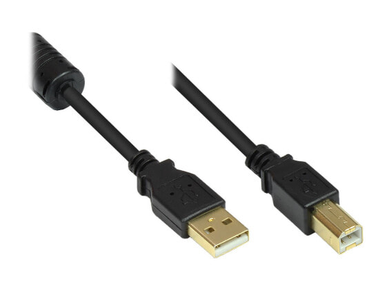 Good Connections GC-M0082 - 3 m - USB A - USB B - USB 2.0 - Male/Male - Black