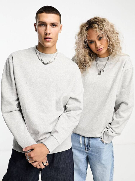 COLLUSION logo sweatshirt in grey marl