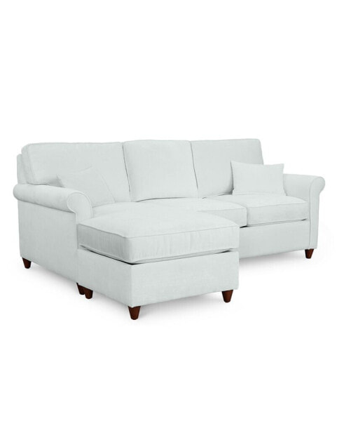 Lidia 82" Fabric 2-Pc. Reversible Chaise Sectional Sofa with Storage Ottoman - Custom Colors, Created for Macy's