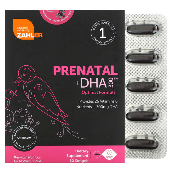 Витаминный комплекс Zahler Prenatal + DHA 300, 120 капсул