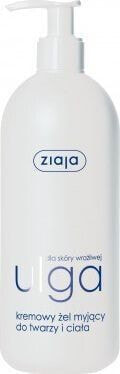 Жидкое очищающее средство Ziaja Ulga для чувствительной кожи кремовый гель для лица и тела 400 мл dispenser