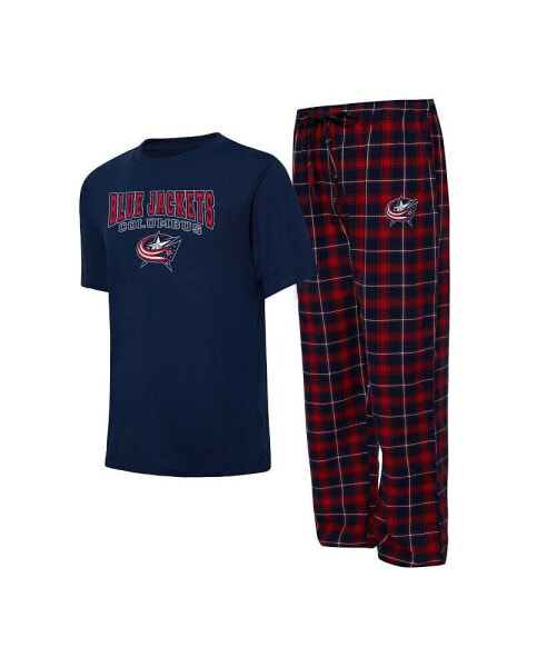 Men's Navy, Red Columbus Blue Jackets Arctic T-shirt and Pajama Pants Sleep Set