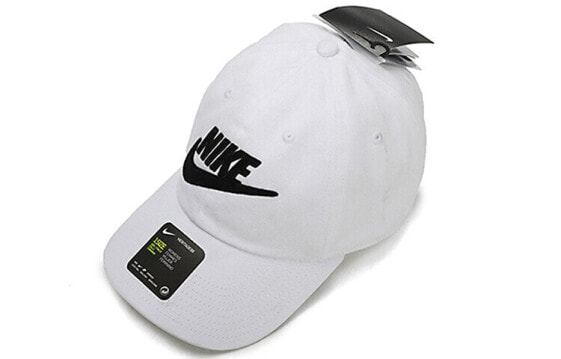 Nike 正面刺绣Logo 棒球帽 男女同款情侣款 白色 透气拼接 个性滑扣 / Nike Hat CQ9222-100