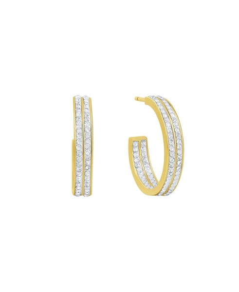 Double Row Crystal Hoop Earring