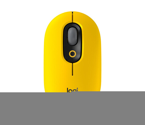 POP Mouse with emoji - Ambidextrous - Optical - RF Wireless + Bluetooth - 4000 DPI - Yellow