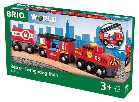 Игрушечный поезд для детей Brio Поезд пожарной службы (33542)