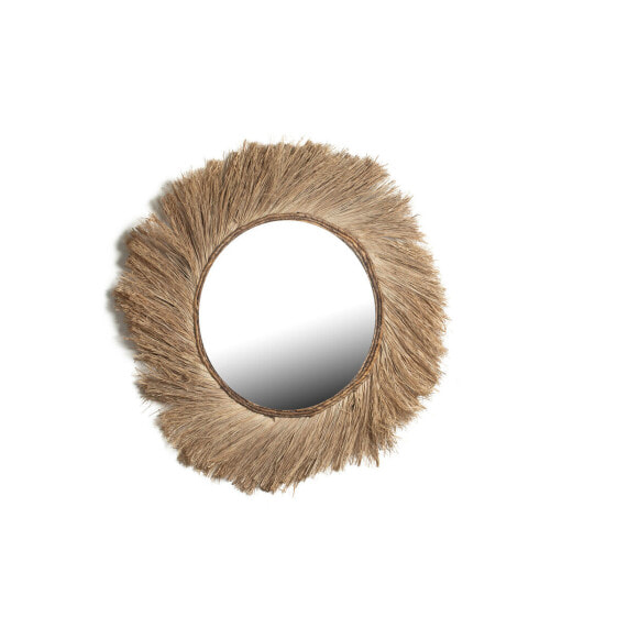 Wall mirror Romimex Natural Vegetable fibre 90 x 4 x 90 cm Circular