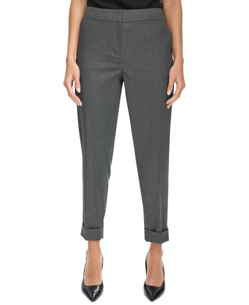 Women's Herringbone Cuffed Ankle Pants