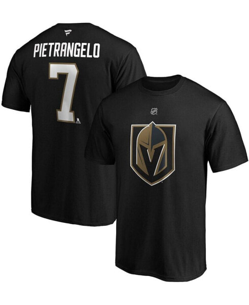 Men's Alex Pietrangelo Black Vegas Golden Knights Authentic Stack Name and Number T-shirt