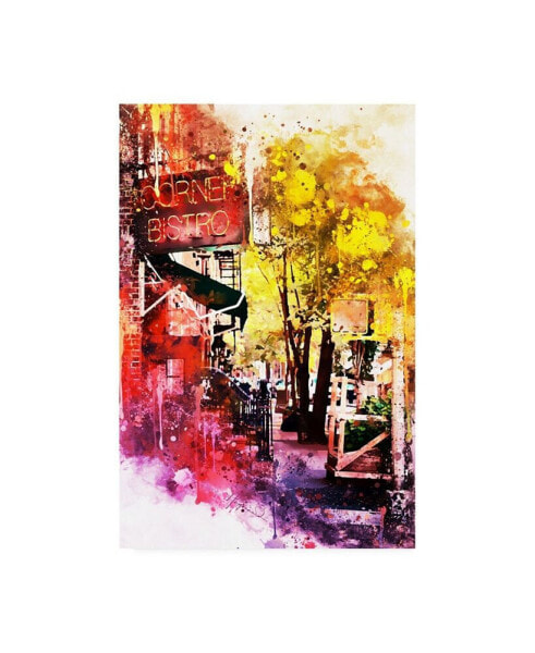 Philippe Hugonnard NYC Watercolor Collection - Greenwich Village Canvas Art - 15.5" x 21"