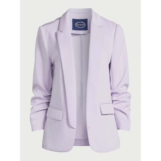 Scoop Women's Relaxed Ultimate Purple Stretch Blazer with Scrunch Sleeves Size L