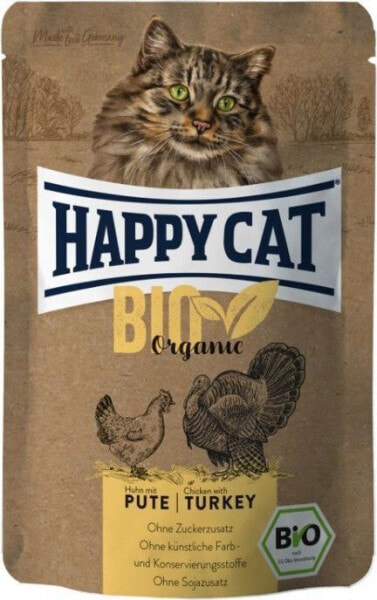 Влажный корм для кошек Happy Cat, Bio Organic, паштет с индейкой, 85 г