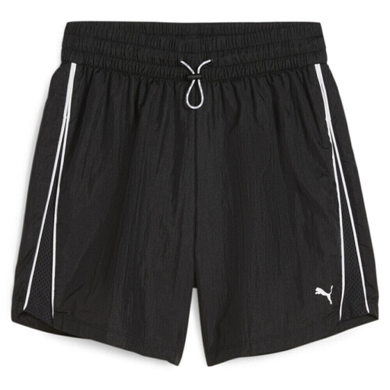 Puma Fit Move Drawstring Woven Athletic Shorts Womens Black Athletic Casual Bott