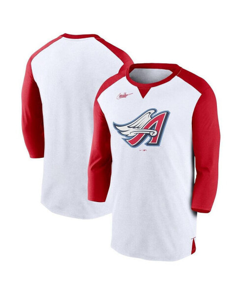Men's White, Red California Angels Rewind 3, 4-Sleeve T-shirt