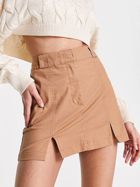 ASOS DESIGN chino mini skirt in tan 