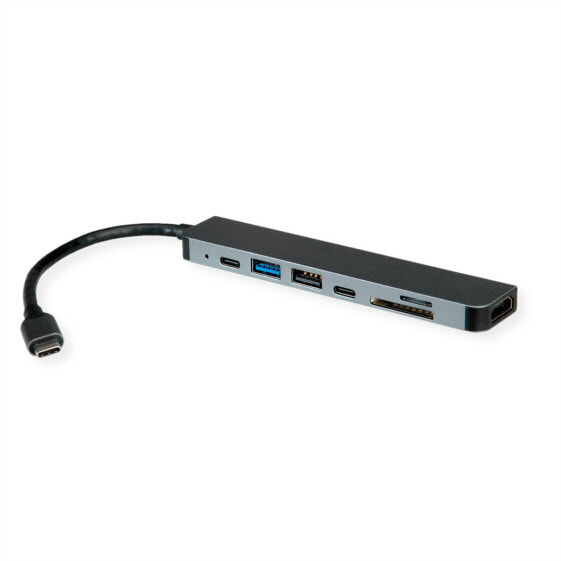 ROLINE USB-C Dock HDMI+ 2xA+1xC 1xTF/SD+1xC PD 4K60 - Digital