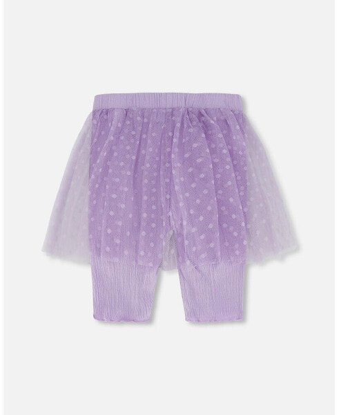 Girl Biker Short With Mesh Skirt Lilac - Child