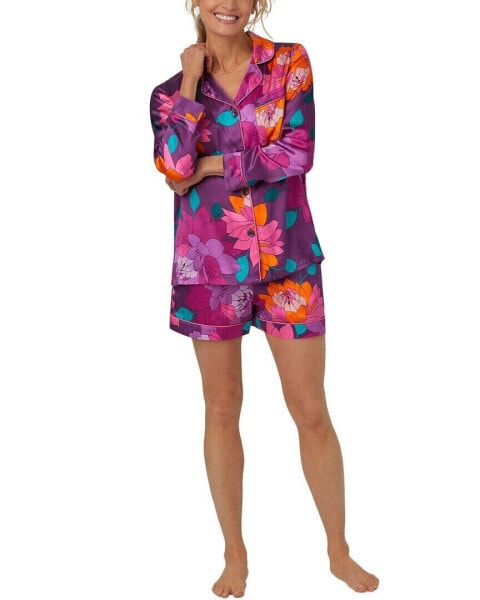 Bedhead Pajamas X Trina Turk Evening Bloom Short Silk Pajama Set Women's Xs