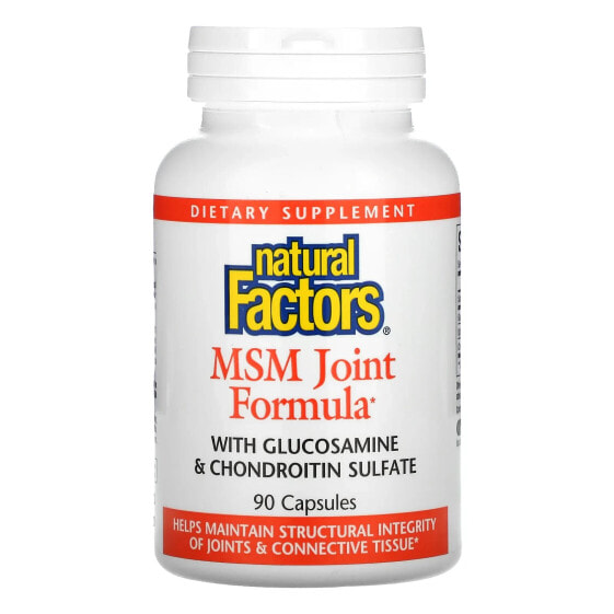 Natural Factors, средство для здоровья суставов с МСМ, глюкозамином и хондроитинсульфатом, 90 капсул
