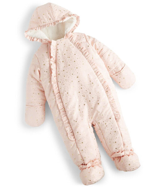Baby Girls Ruffled Snowsuit, Created for Macy's