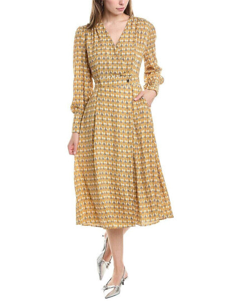 Hl Affair Wrap Dress Women's Yellow S/M