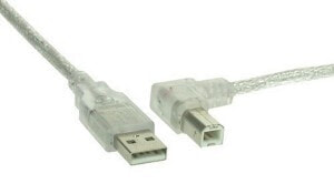 InLine USB 2.0 Cable right angled Type A male / B male transparent 1m