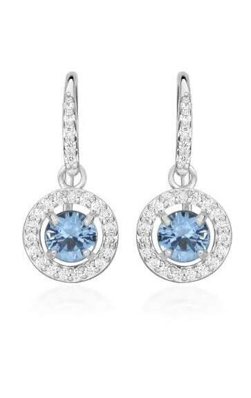 Elegant silver earrings with cubic zirconia SC490