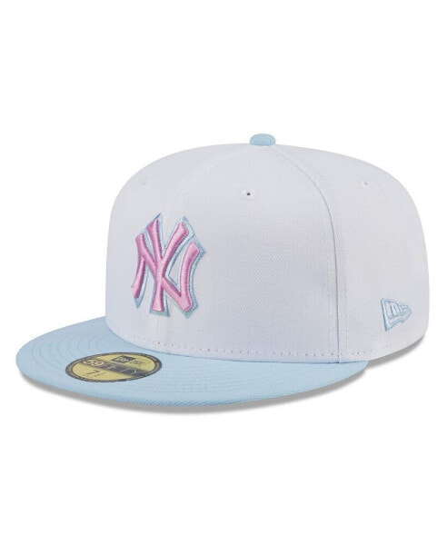 Men's Light Blue New York Yankees Spring Color Basic Two-Tone 59fifty Fitted Hat