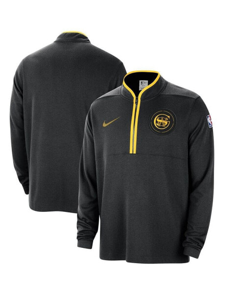Men's Black Golden State Warriors 2023/24 City Edition Authentic Coaches Half-Zip Jacket
