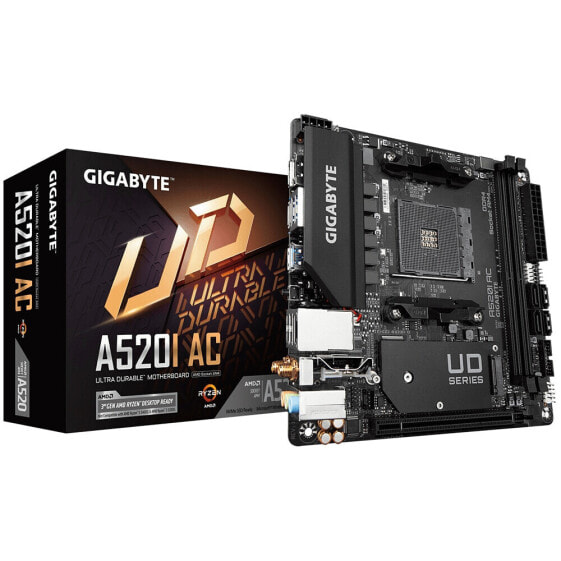 Gigabyte A520I AC - AMD - Socket AM4 - AMD Ryzen 3 3rd Gen - 3rd Generation AMD Ryzen 5 - 3rd Generation AMD Ryzen 7 - 3rd Generation AMD... - Socket AM4 - DDR4-SDRAM - 64 GB