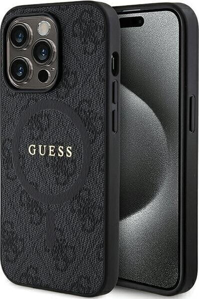 Guess Guess 4G Collection Leather Metal Logo MagSafe - Etui iPhone 13 Pro (czarny)