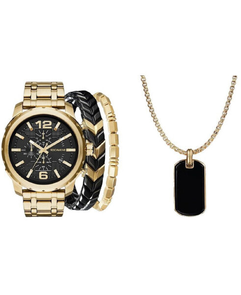 Часы и аксессуары Rocawear Наручные часы мужские с золотым металлическим браслетом 50 мм