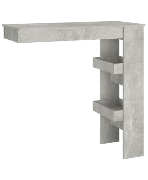 Wall Bar Table Concrete Gray 40.2"x17.7"x40.7" Engineered Wood