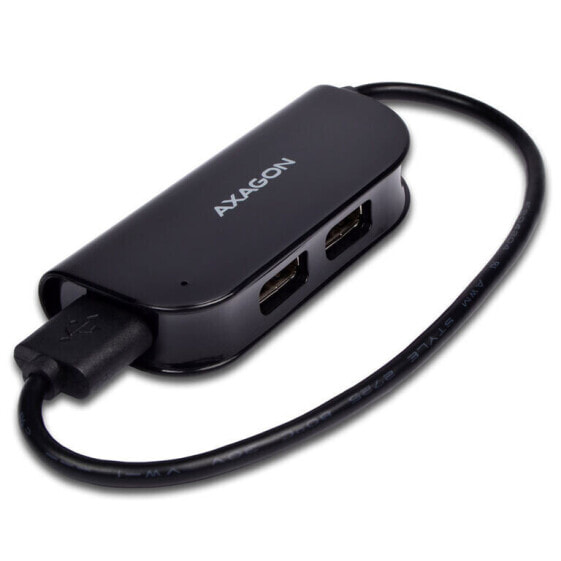 AXAGON HUE-X4B USB-A-Hub, 4x USB 2.0 - 20 cm, schwarz