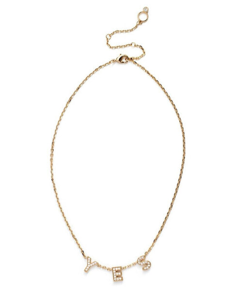 Kleinfeld cubic Zirconia Pave YES Bib Necklace