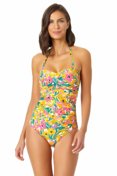 Anne Cole 300593 Twist Front Shirred One Piece Swimsuit Multi / 8