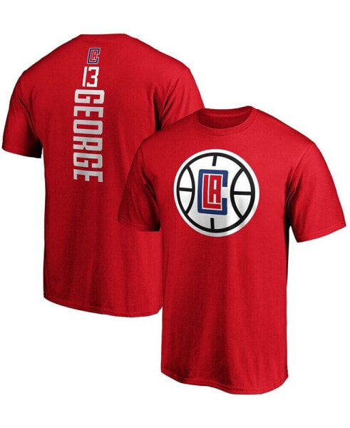Men's Big and Tall Paul George Red LA Clippers Team Playmaker Name and Number T-shirt
