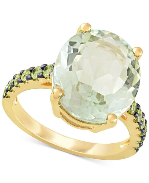 Green Quartz (7-1/2 ct. t.w.) & Peridot (1/2 ct. t.w.) Statement Ring in 18k Gold-Plated Sterling Silver