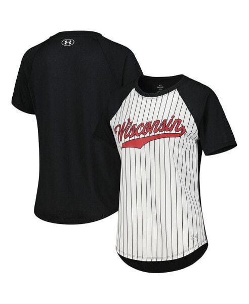 Women's White Gameday Pinstripe Raglan T-shirt