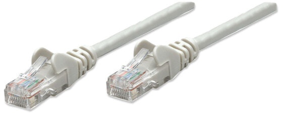 Intellinet Network Patch Cable - Cat6 - 5m - Grey - CCA - U/UTP - PVC - RJ45 - Gold Plated Contacts - Snagless - Booted - Lifetime Warranty - Polybag - 5 m - Cat6 - U/UTP (UTP) - RJ-45 - RJ-45