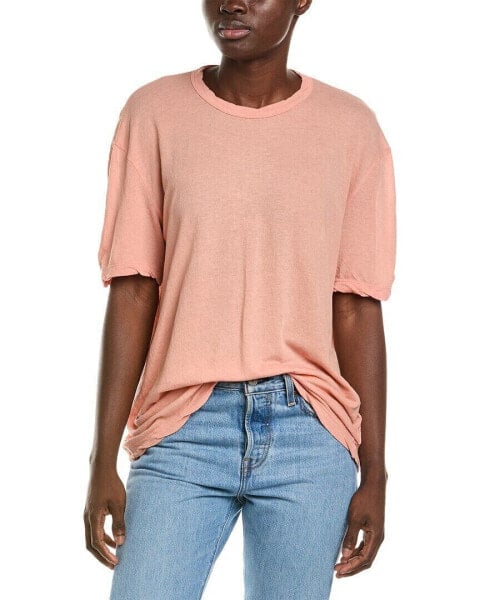 James Perse Crepe Jersey Oversized T-Shirt Women's Pink 1