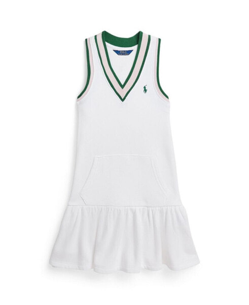Toddler and Little Girls Cricket-Stripe Cotton Terry Dress