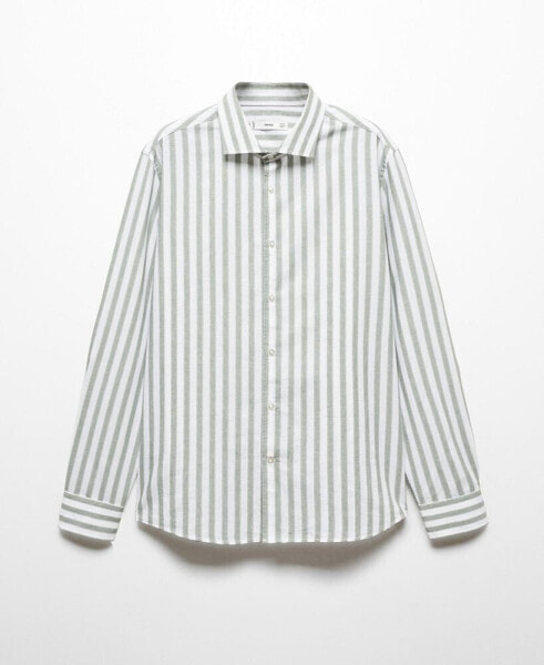 Men's Regular Fit Striped Cotton Shirt