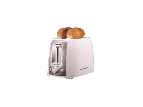 Brentwood TS-292W White and Stainless Steel 2 Slice Cool Touch Toaster