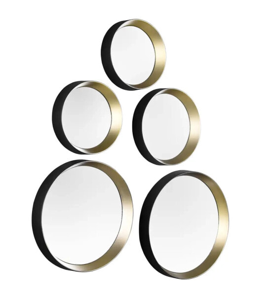 Интерьерное зеркало Mirrors & More Dekospiegel 5er SET Schwarz-Gold Magnete