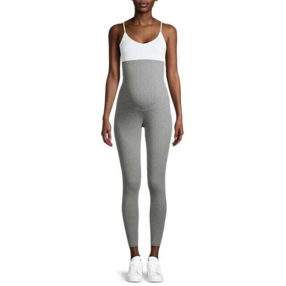 Time and Tru Maternity Legging Women Large Heather Gray Cotton Elastic Waistband