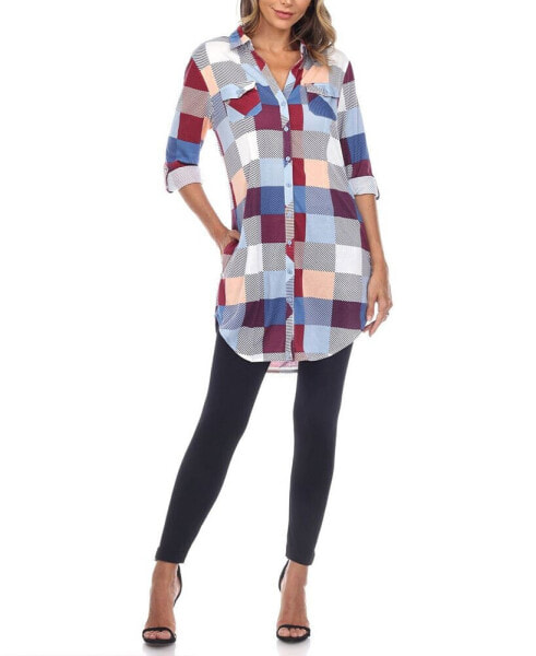 Women's Plaid Tunic Shirt