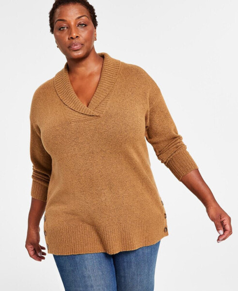 Women's Shawl-Collar Tunic Sweater, Created for Macy's