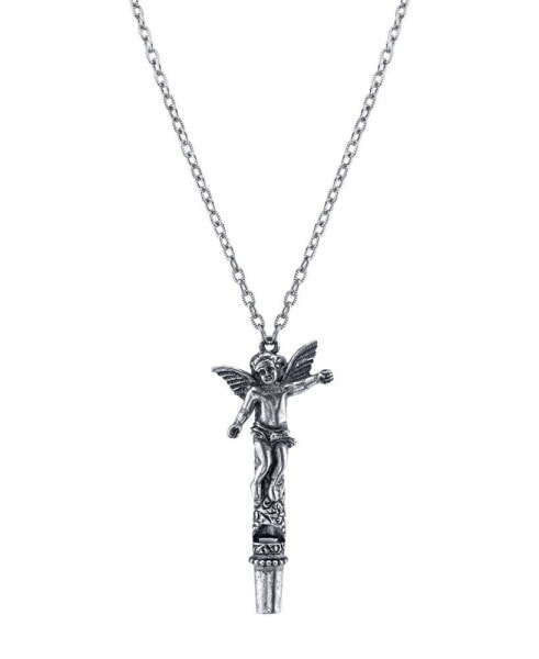 2028 pewter Angel Whistle Necklace