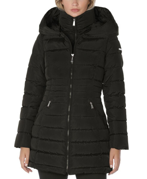 Women's Bibbed Hooded Puffer Coat